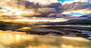 Un-earthly sunset, before midnight, somewhere in Eastern Iceland.